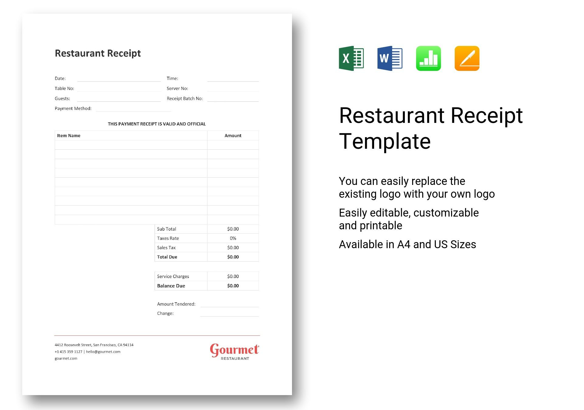 Sample Restaurant Receipt Template - Best Templates regarding Restaurant Receipt Sample Template