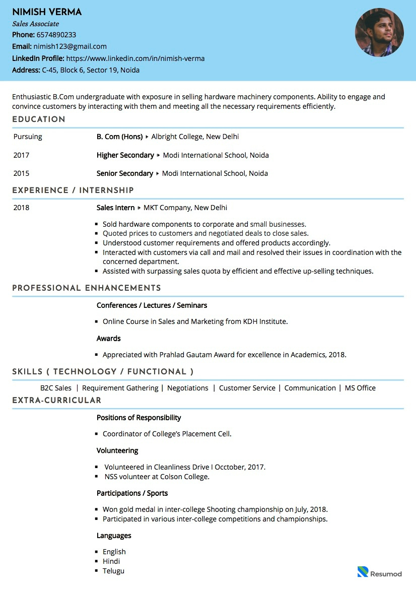 Sample Resume Of Sales Executive With Template &amp;amp; Writing Guide for Sales Resume Sample Template