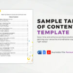 Sample Table Of Contents Template In Publisher, Pages, Pdf, Google Throughout Table Of Contents Template Sample