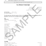 Sample Tax Return Transcript ≡ Fill Out Printable Pdf Forms Online Intended For Irs Sample Template For Schools