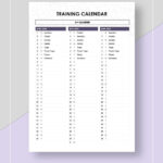 Sample Training Calendar Template In Google Docs, Pages, Word, Pdf Inside Training Calendar Template Sample