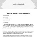 Sample Waiver Letter For Claims Template   Edit Online & Download For Waiver Letter Sample Templates