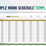 Sample Work Schedule Template In Excel, Google Sheets   Download In Employee Work Schedule Template Sample