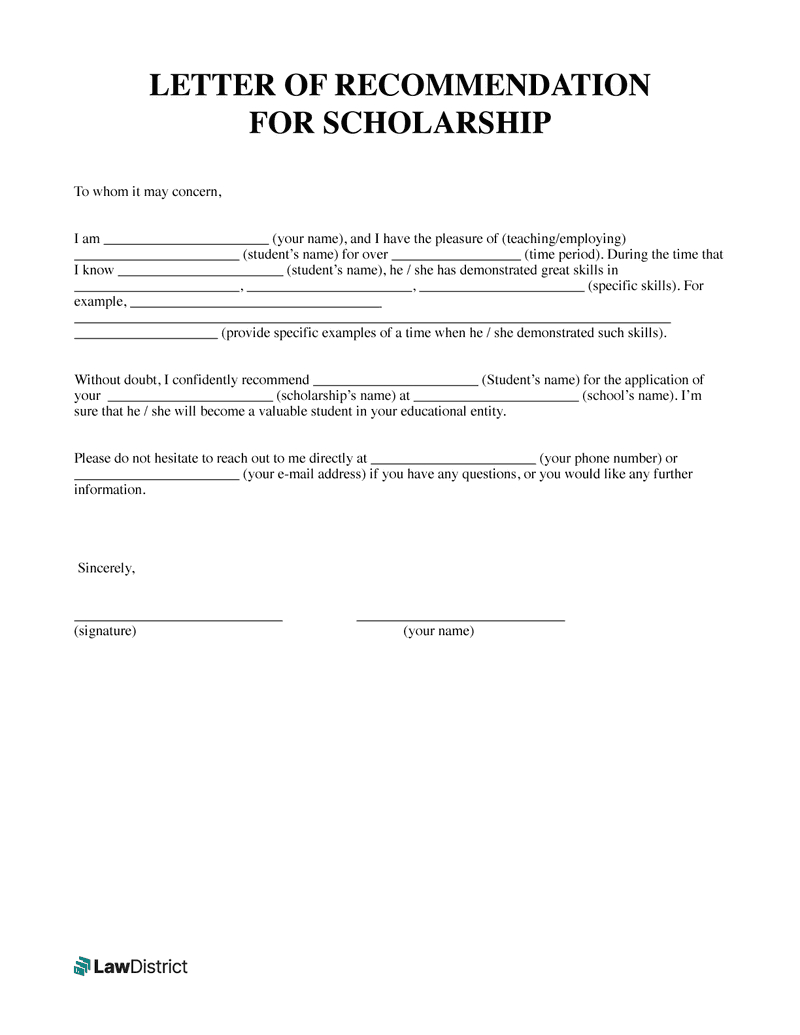 Scholarship Recommendation Letter | Free Example &amp;amp; Templates with regard to Scholarship Recommendation Letter Samples And Templates