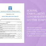 School Enrollment Confirmation Letter Template In Word, Pdf Throughout Enrollment Verification Sample Letter Template