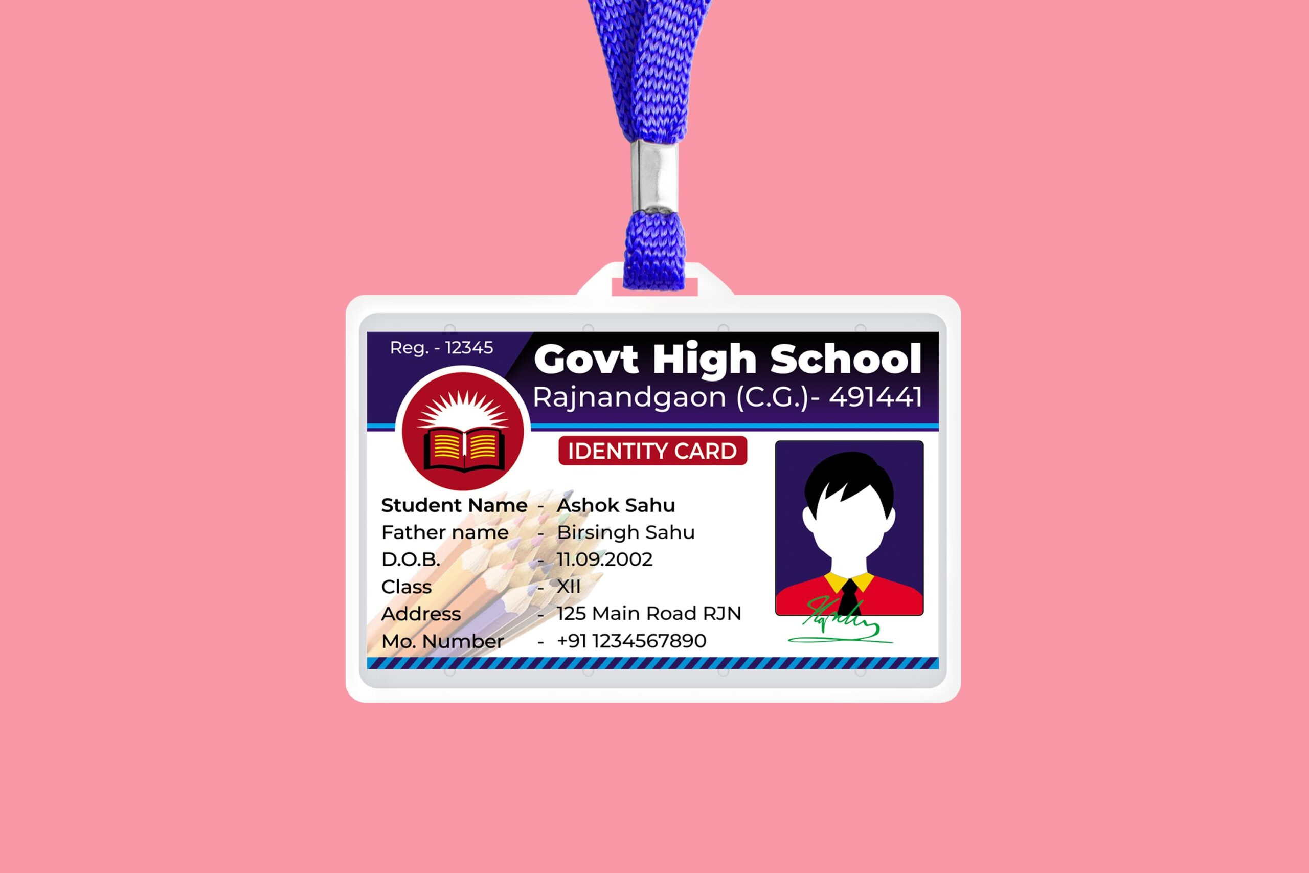 School Identity Cards, School Id Card Template - Free Hindi Design regarding Student ID Card Template Sample