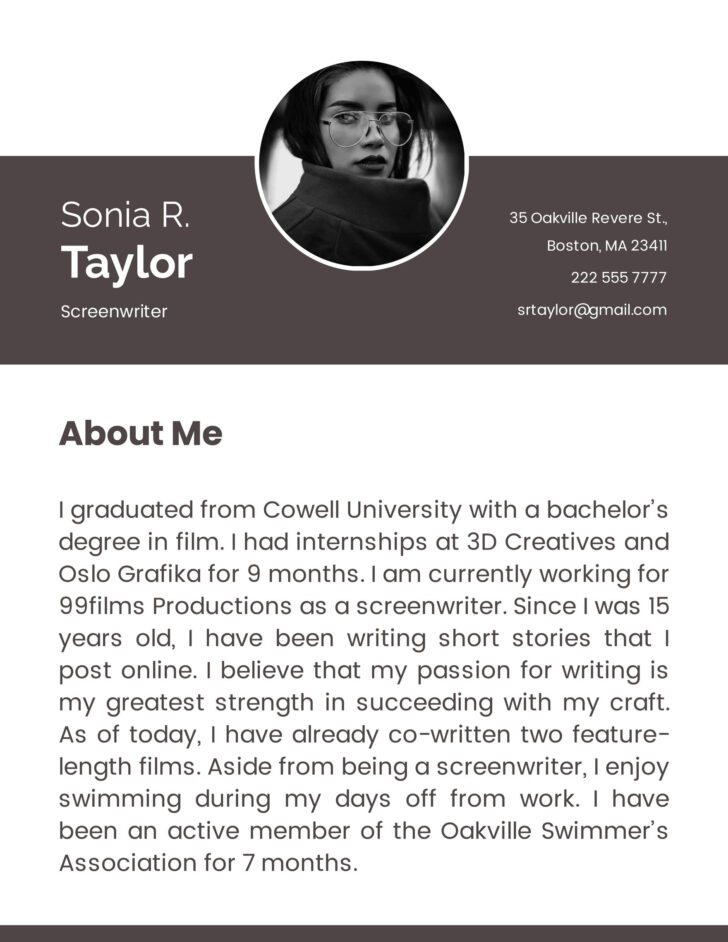 Self Introduction Template Sample