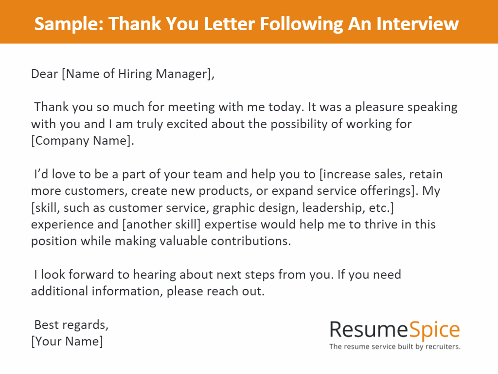 Send The Perfect Thank You Letter Following An Interview pertaining to Sample Thank You Letter After Interview Template