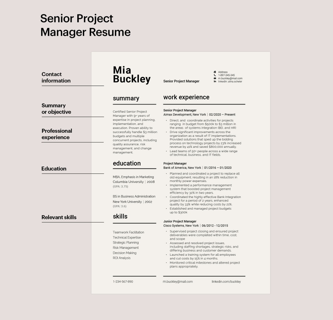 Senior Project Manager Resume Template 150010 Ms Word with Project Manager Resume Template Sample