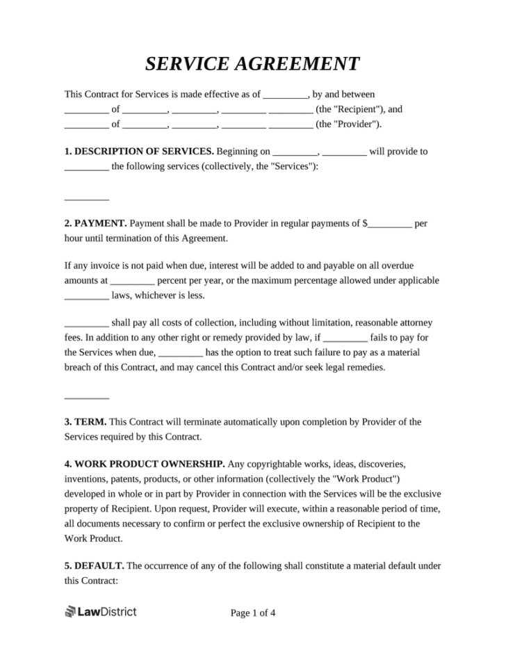 Legal Document Templates Sample