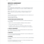 Service Agreement Template   Free To Use For Free Sample Service Agreement Template