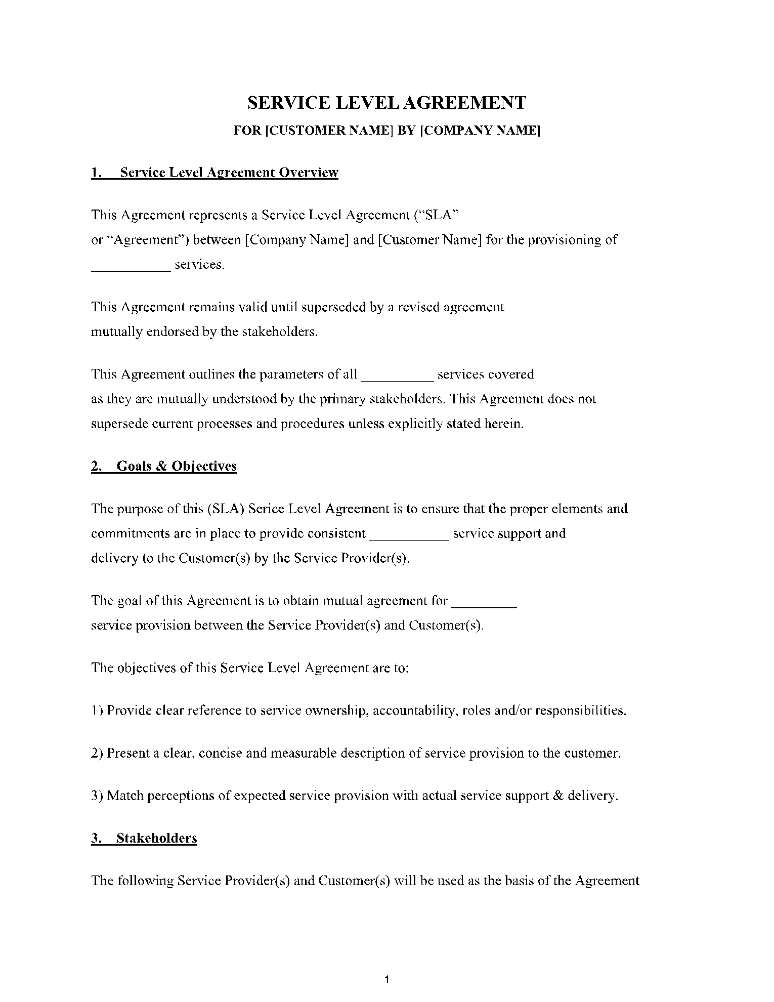 Service Level Agreement Template In 2021 (100% Free Sample) in Free Service Level Agreement Sample Template