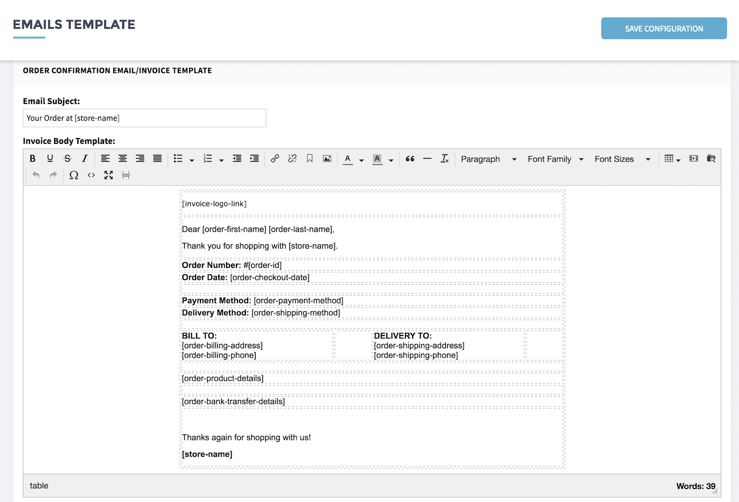 Setup Invoice And Email Template | Shopcada throughout Invoice Email Sample Template