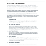 Severance Template   Free To Use Regarding Severance Agreement Template Sample