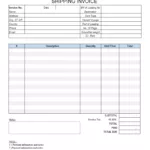 Shipping Invoice Template (1) For Shipping Invoice Template Sample