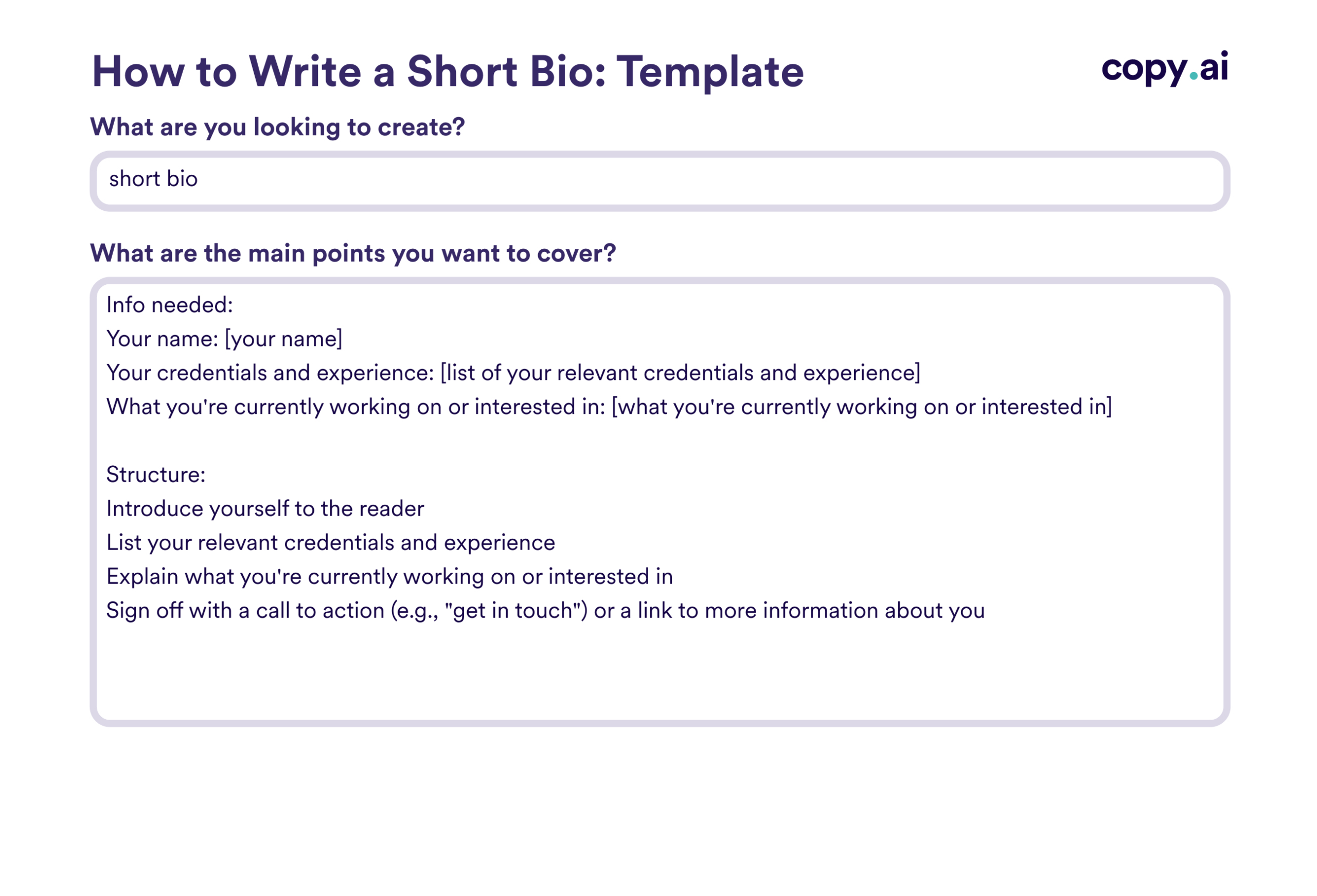 Short Bio Templates: How To Write &amp;amp; Examples for Short Biography Template Sample