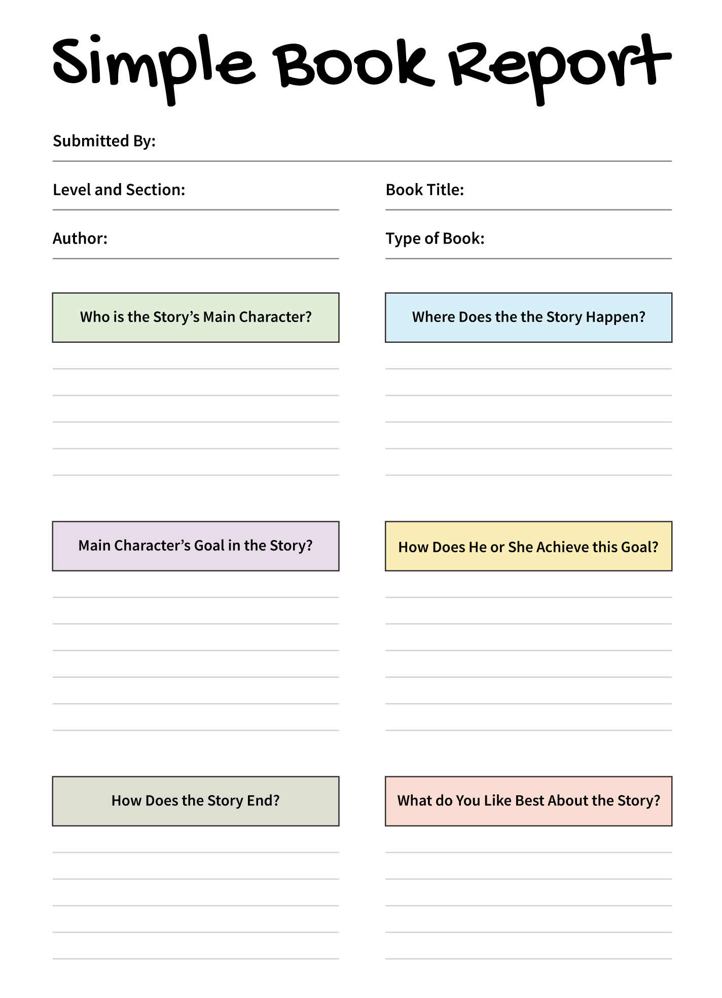 Simple Book Report Free Google Docs Template - Gdoc.io throughout Book Report Sample Template