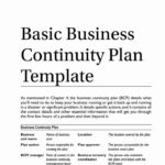 Simple Business Continuity Plan Template Intended For Small Business Continuity Plan Sample Template