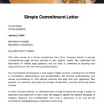 Simple Commitment Letter Template   Edit Online & Download Example For Commitment Letter Template Sample