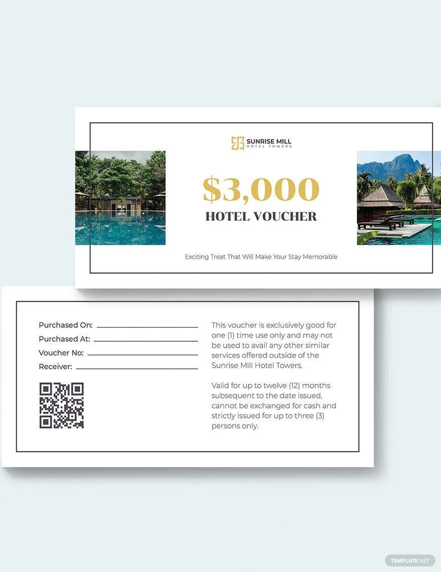 Simple Hotel Voucher Template In Publisher, Pages, Word, Psd in Hotel Voucher Sample Template