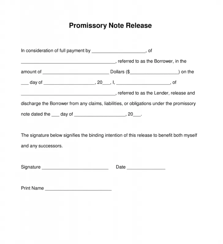 Promissory Note Template Sample