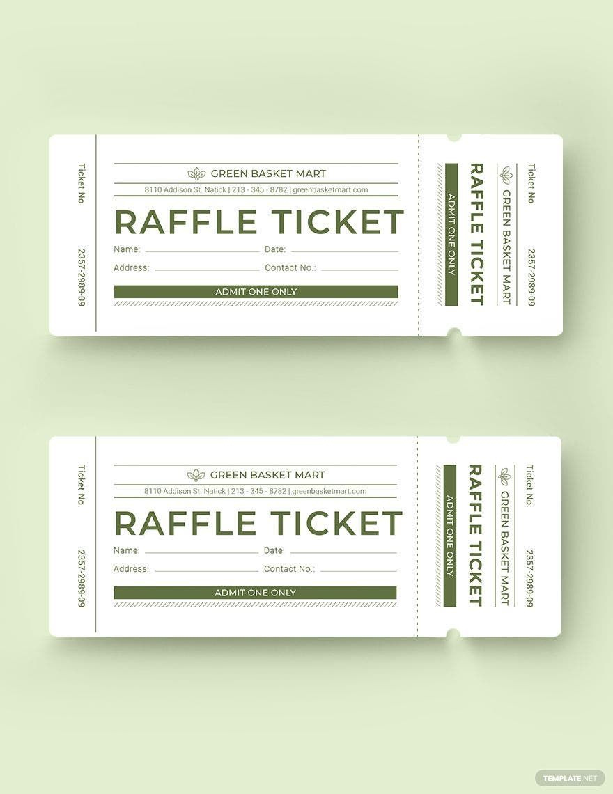 Simple Raffle Ticket Template In Word, Illustrator, Pages in Raffle Ticket Template Sample