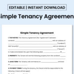 Simple Tenancy Agreement Template. Pdf / Ms Word Document Throughout Tenancy Agreement Sample Template