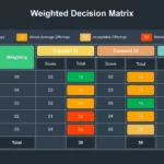 Simple Weighted Decision Matrix For Google Slides   Slidekit With Matrix Sample Template