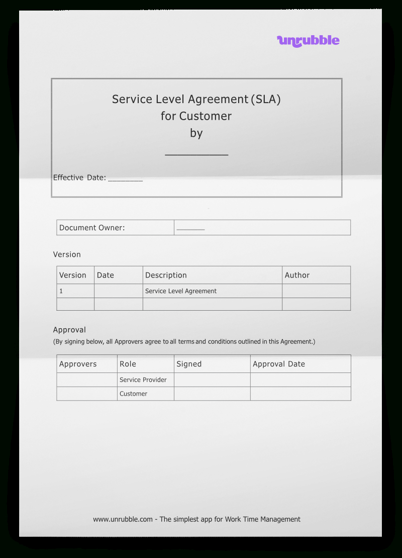Sla: Free Service Level Agreement Template [Download] | Unrubble inside Free Service Level Agreement Sample Template