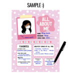 Slambook Style About Me Template, About Me Page, Slambook Inside Slam Book Sample Template