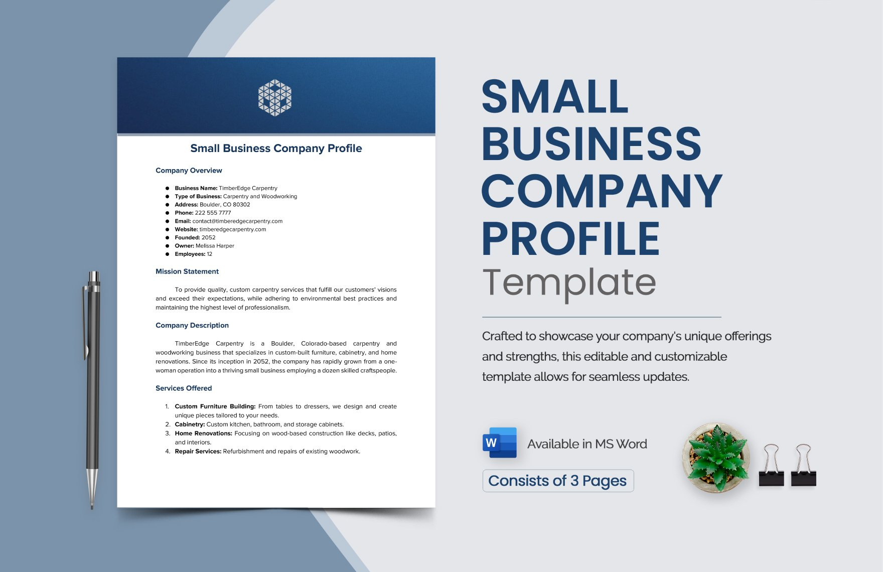 Small Business Company Profile Template In Word, Pdf - Download for Company Profile Sample Template