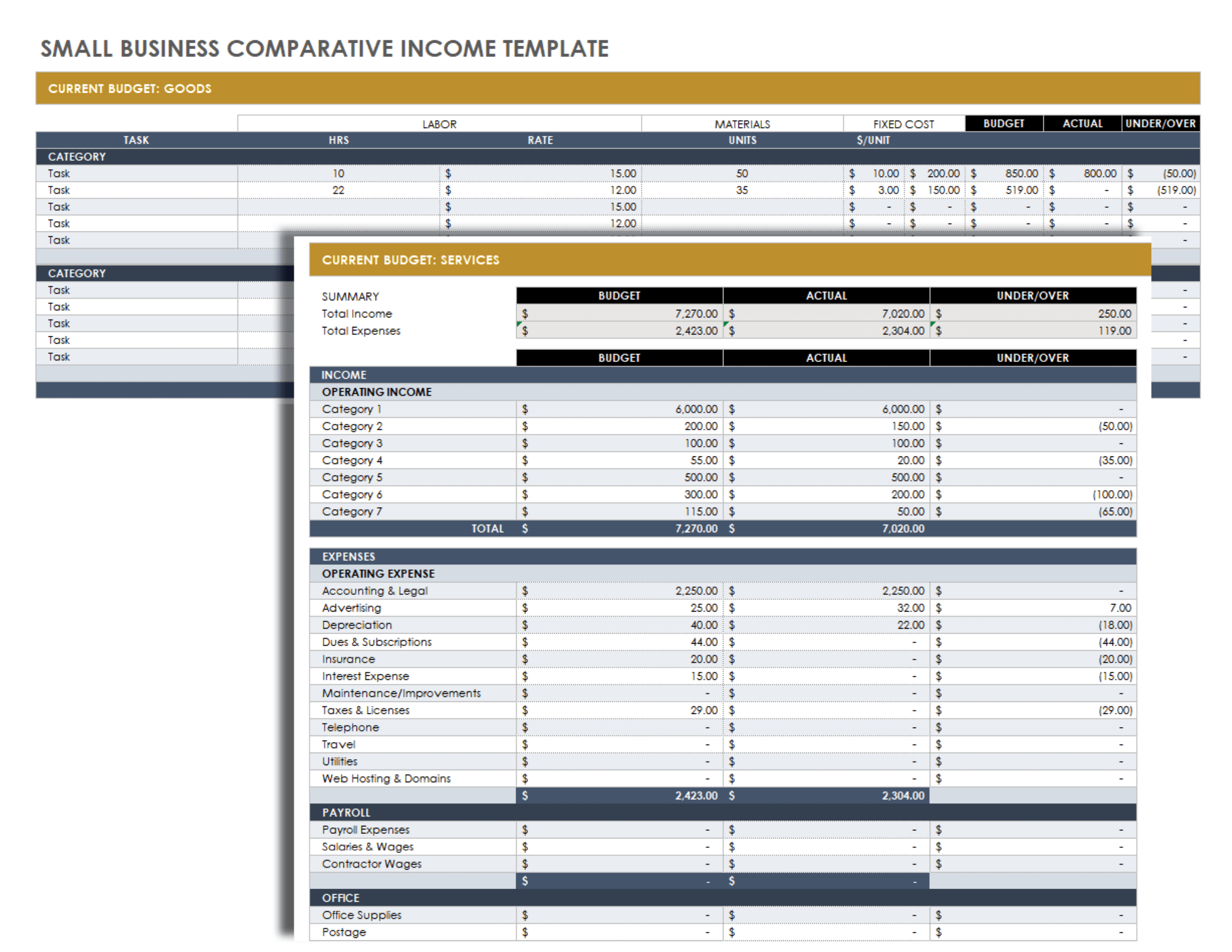 Small Business Income Statement Templates | Smartsheet with regard to Income Statement Template Sample