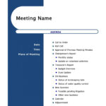 Small Business Meeting Agenda Template Pertaining To Business Meeting Agenda Template Sample