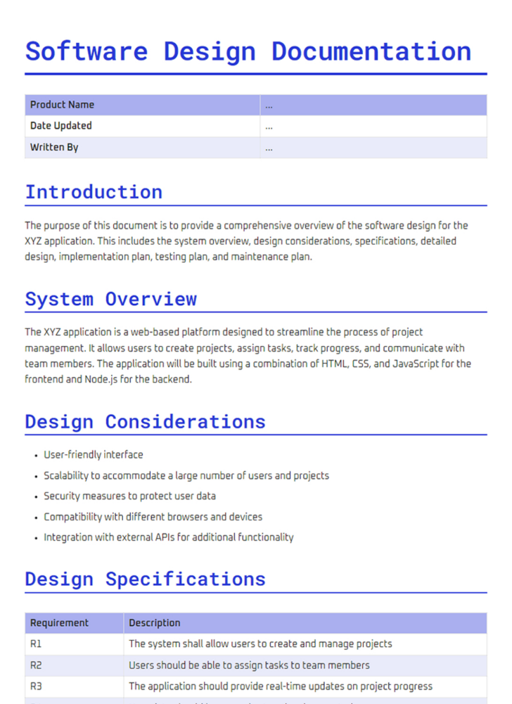 Documentation Sample Template