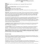 Speech And Language Initial Evaluation [Template] With Speech And Pertaining To Language Template Sample