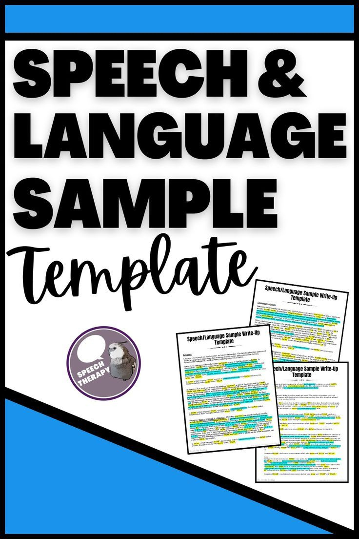 Speech And Language Sample Template within Language Template Sample