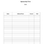 Sponsor Forms Template. Example Sponsor Form Basic Order In Blank Intended For Sponsorship Form Sample Template