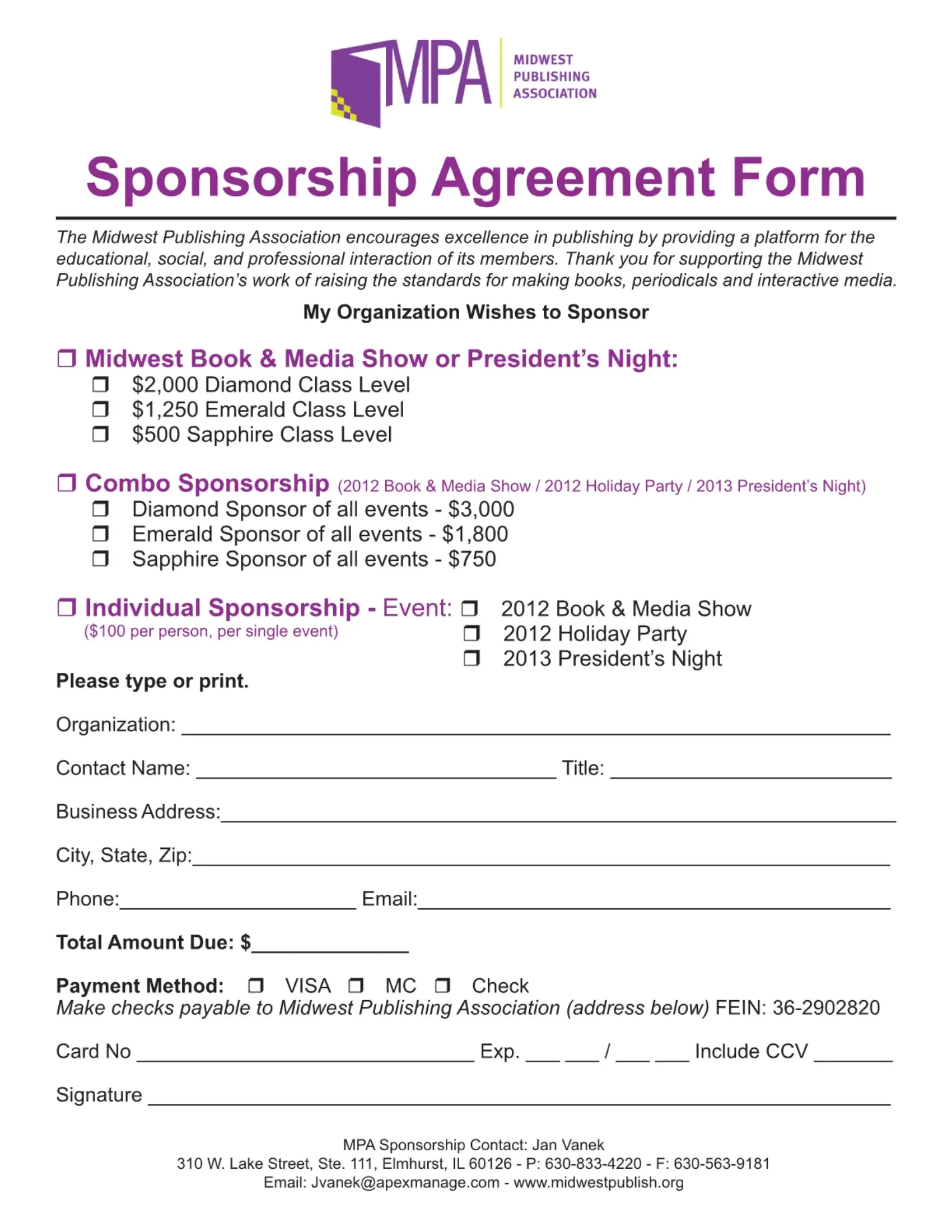 Sponsorship Agreement Form ≡ Fill Out Printable Pdf Forms Online inside Sponsorship Agreement Sample Template