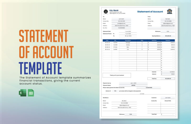 Statement of Account Sample Template