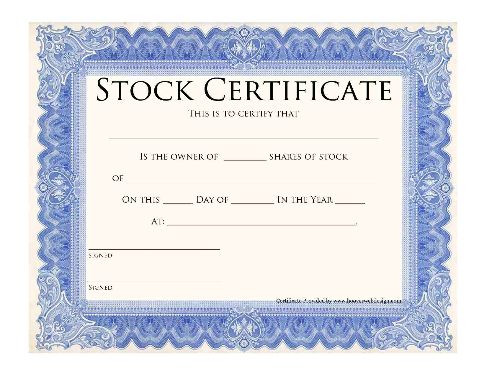 Stock Certificate Template | Eqvista inside Stock Certificate Template Sample