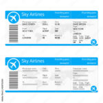 Stockvector Plane Ticket Template. Airplane Flight Ticket Regarding Sample Airline Ticket Template