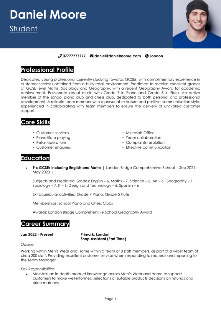 Student Cv Template 2024 + 10 Cv Examples [Get Hired Quick] inside Curriculum Vitae Template Sample