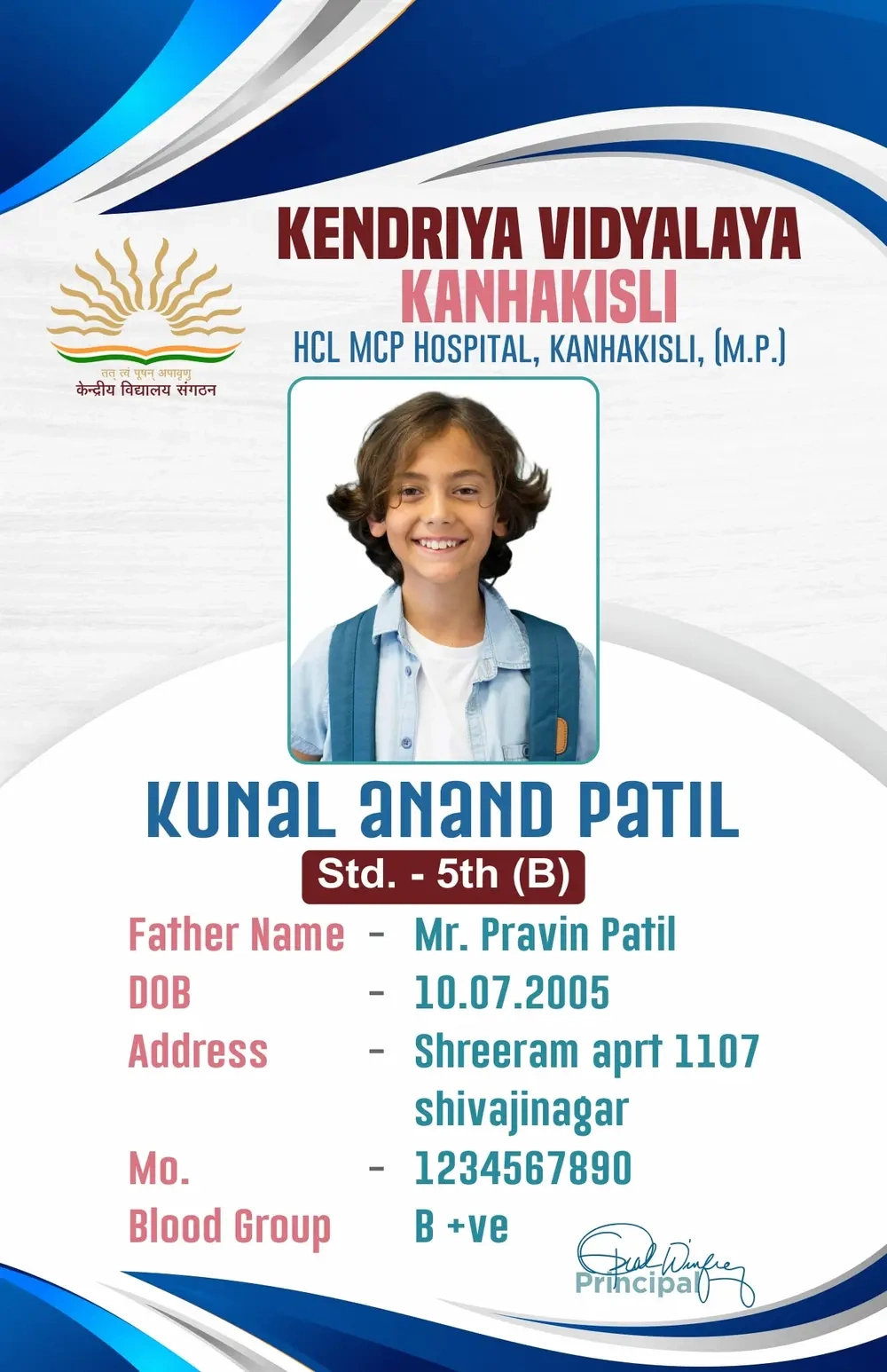 Student Id Card Template For School 280723 - Free Hindi Design inside Student ID Card Template Sample