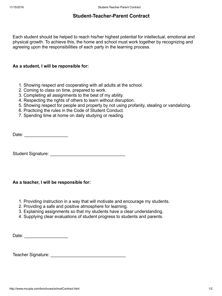 Student Teacher Contract Template: Fill Out &amp;amp; Sign Online | Dochub within Teacher Contract Sample Template