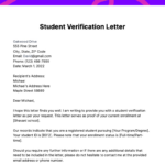 Student Verification Letter Template   Edit Online & Download Intended For Enrollment Verification Sample Letter Template