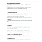 Supplier Agreement Template   Free To Use With Regard To Teaming Agreement Template Sample