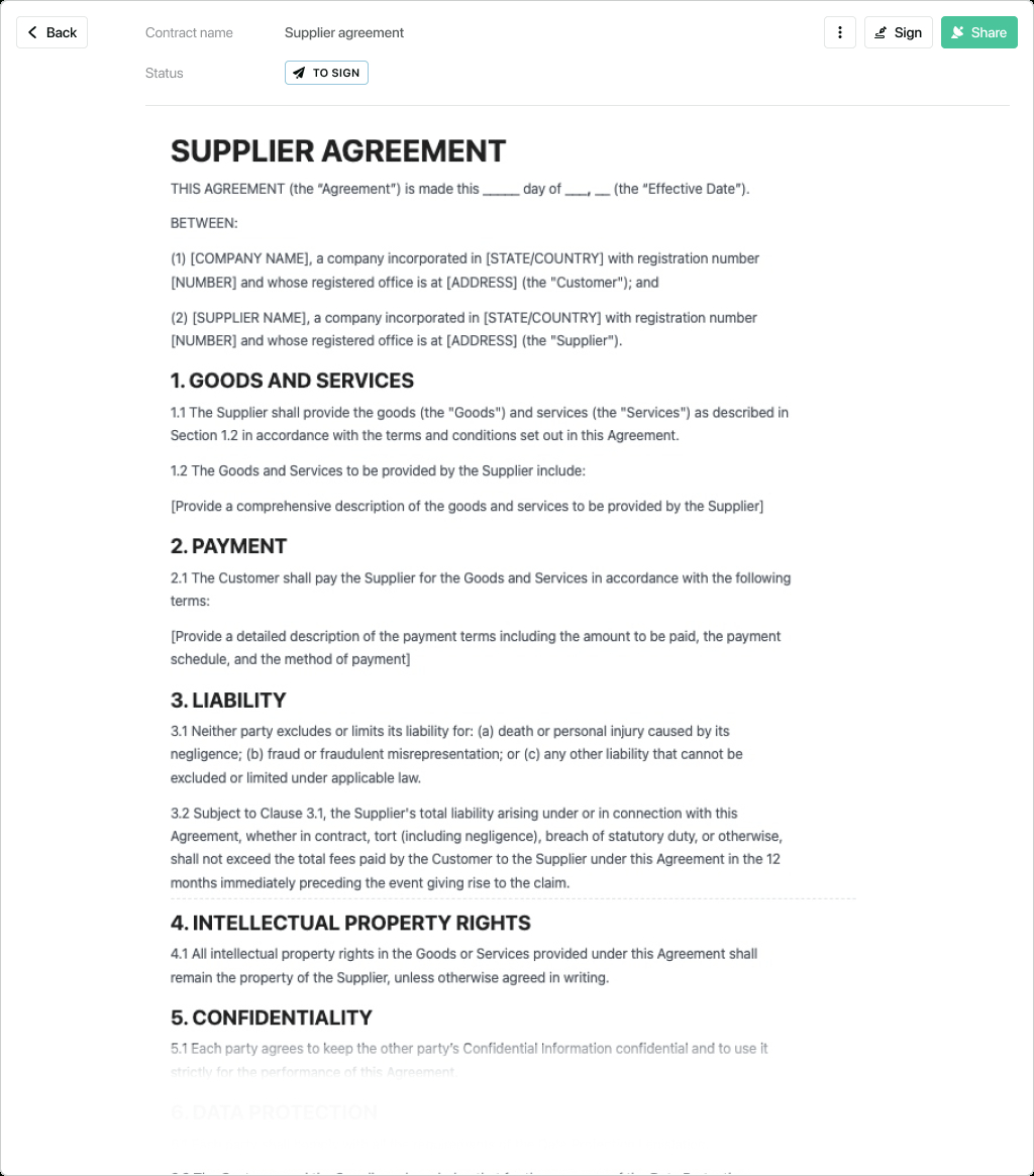 Supplier Agreement Template - Free To Use with regard to Teaming Agreement Template Sample