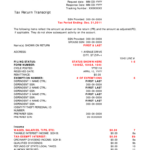 Tax Return Transcript Example   Fill Online, Printable, Fillable Inside IRS Sample Template For Schools