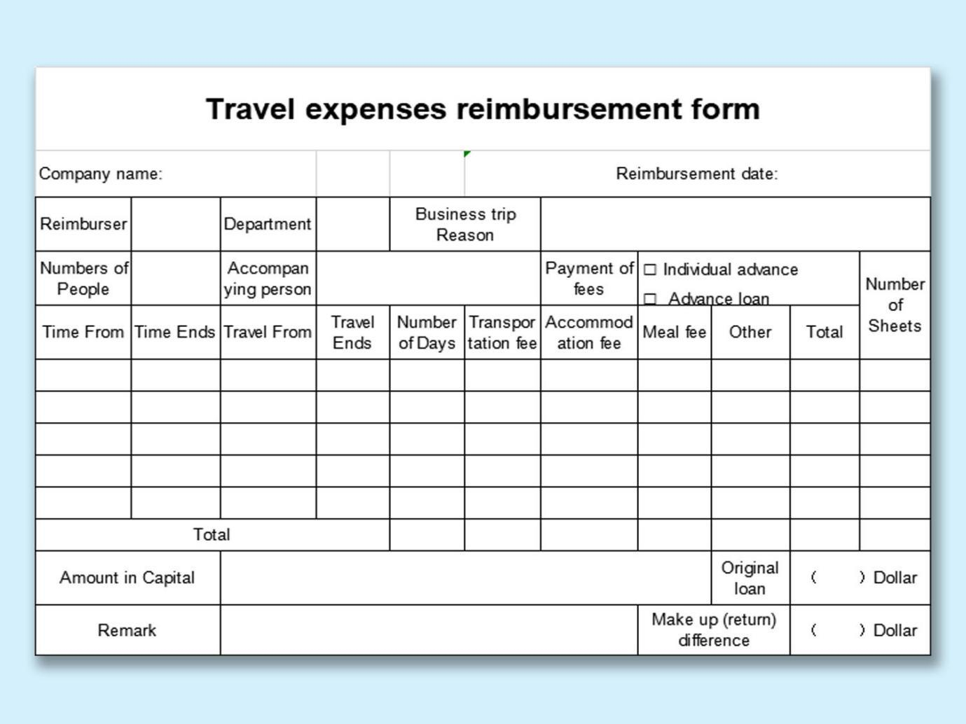 Ten Best Travel Budget Template Excel Free Spreadsheet | Wps with Sample Travel Budget Template