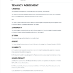 Tenancy Agreement Template   Free To Use With Tenancy Agreement Sample Template